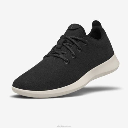 corredores de lã masculinos 884J30 preto verdadeiro (sola creme) Allbirds