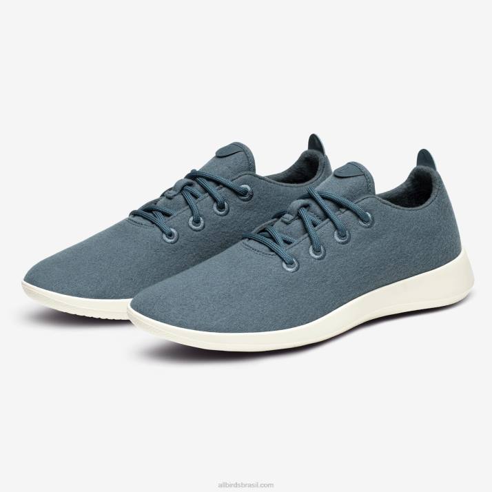 corredores de lã masculinos 884J31 azul-petróleo calmo (sola branca natural) Allbirds - Image 7