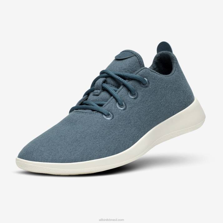corredores de lã masculinos 884J31 azul-petróleo calmo (sola branca natural) Allbirds - Image 1