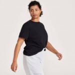 camiseta feminina de algodão allgood 884J216 preto natural Allbirds