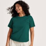 camiseta feminina de algodão allgood 884J218 esmeralda profunda Allbirds