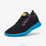 corredores de lã smallbirds - crianças grandes 884J262 preto natural (sola verde-azulado prosperar) Allbirds