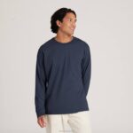 t-shirt de manga comprida de algodão allgood para homem 884J139 índigo nebuloso Allbirds